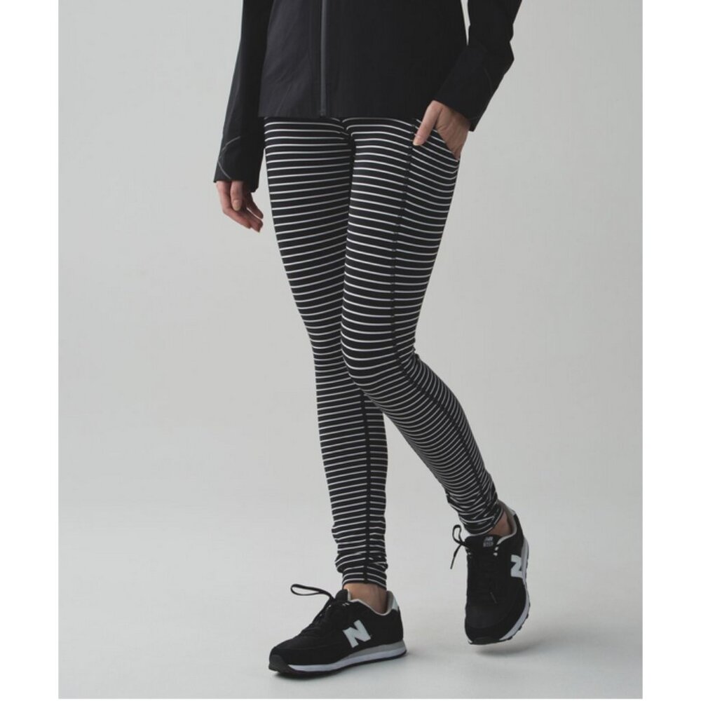 Lululemon Speed Tight Ii In Parallel Stripe Black… - image 1